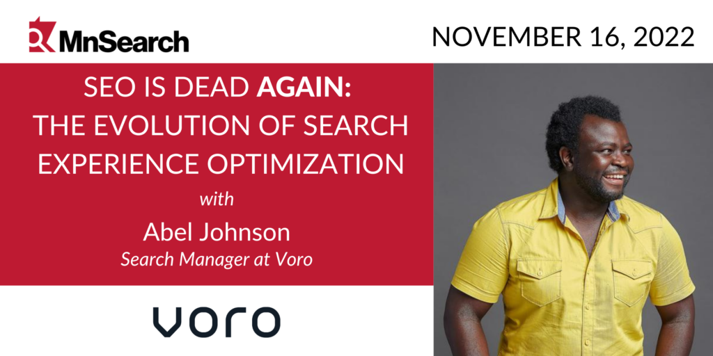 MnSearch November 2022 Event with Abel Johnson